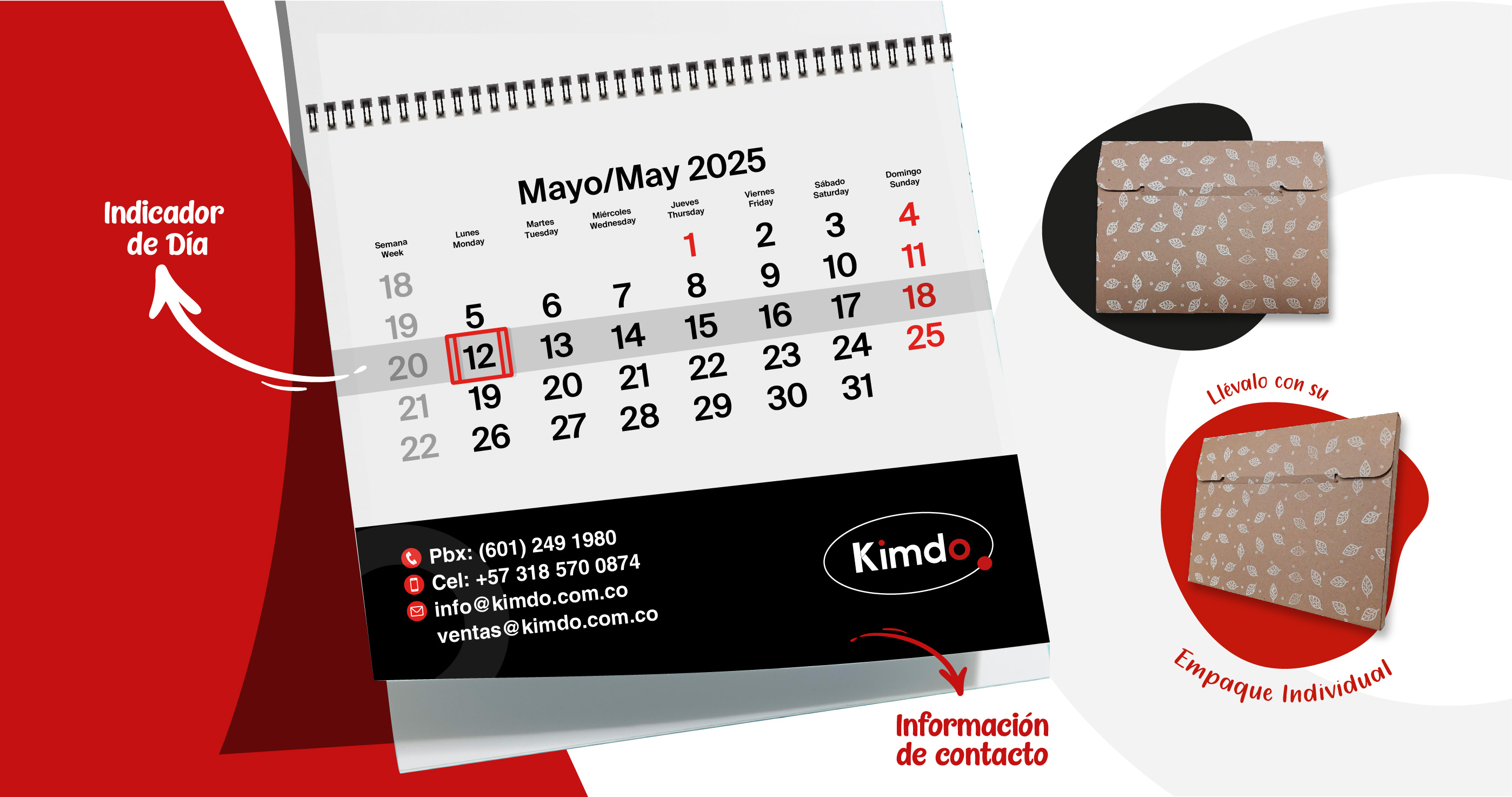 Kimdo - Calendarios de 3 Meses   
