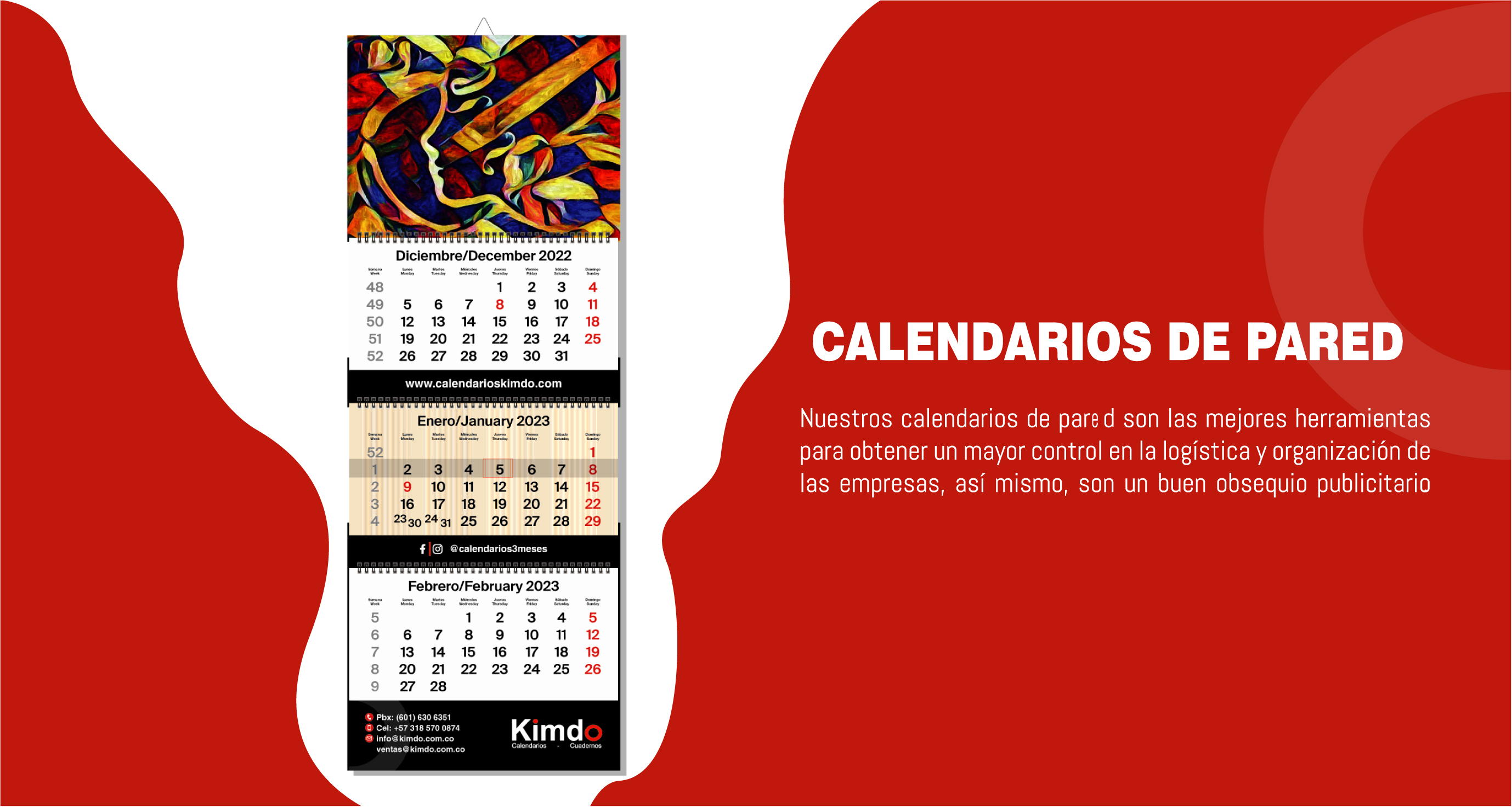 Kimdo - Calendarios de 3 Meses  LOS PLANIFICADORES DE PARED 