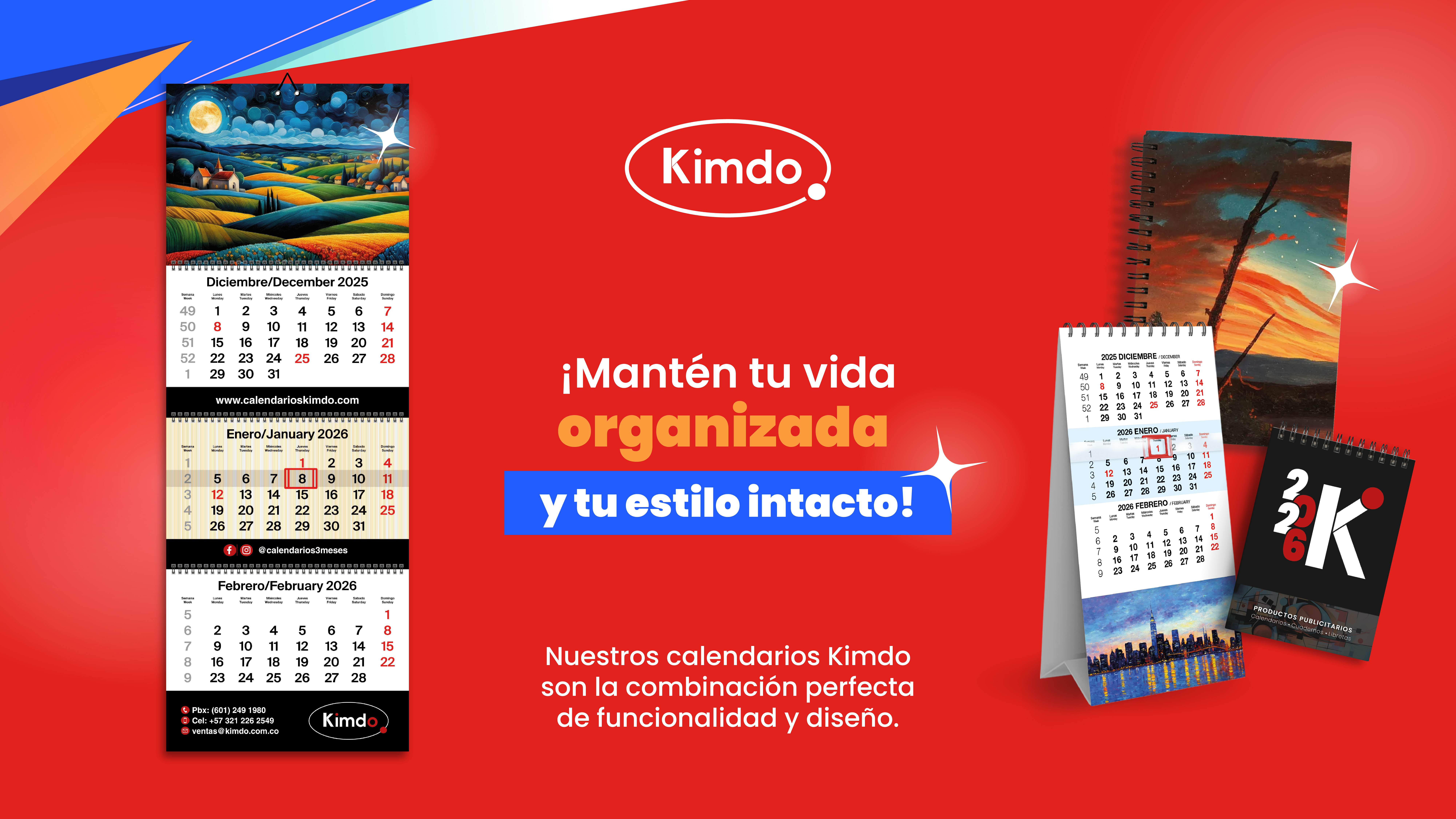 Kimdo - Calendarios de 3 Meses   